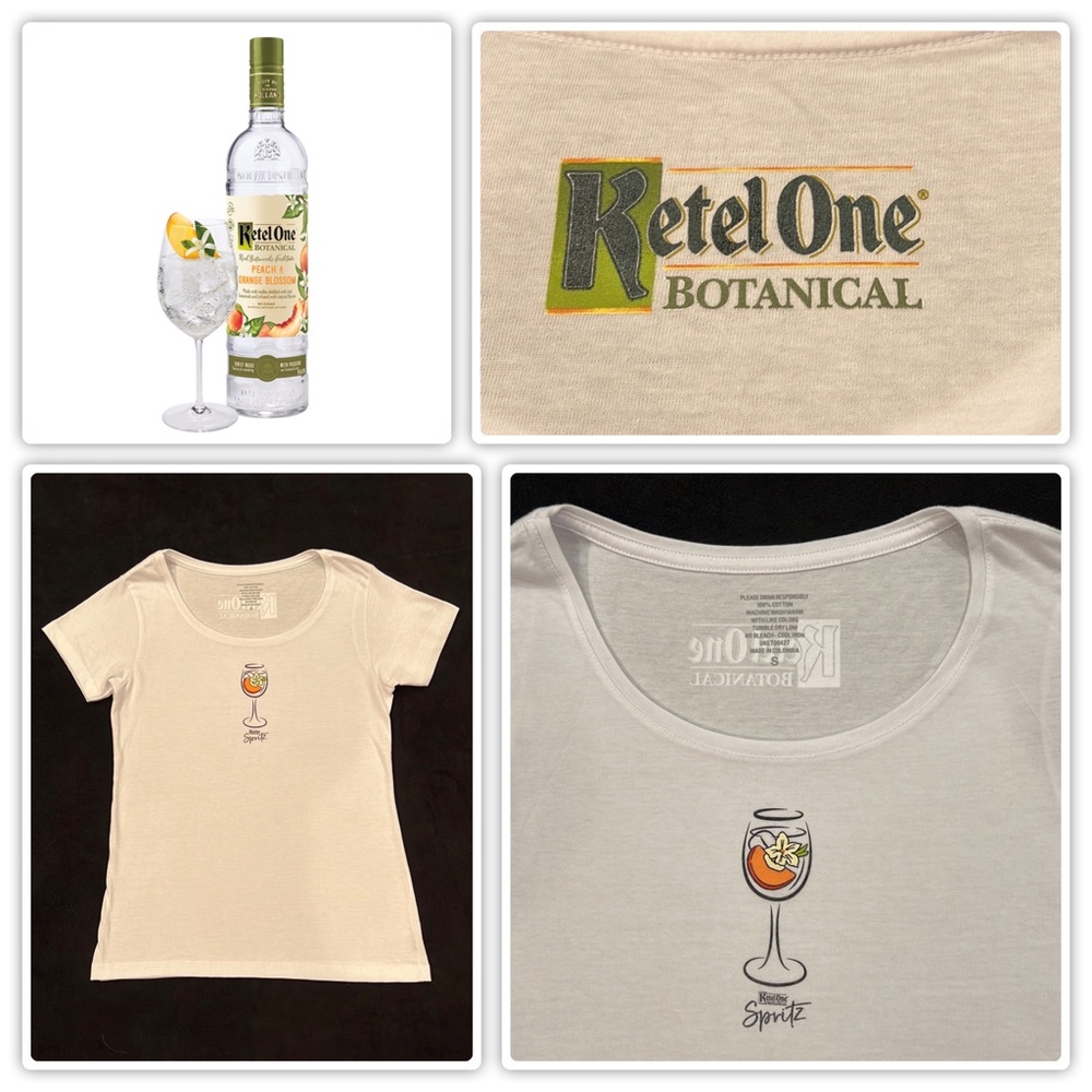 Ketel One Botanical White Scoop Neck Short Sleeve Women's Fit T Shirt Small NEW